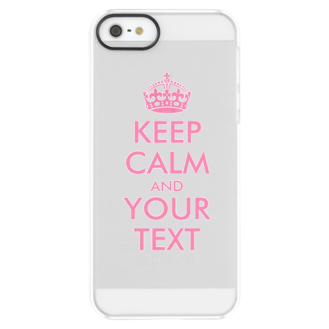 Personalized KEEP CALM and YOUR TEXT - pink words Uncommon iPhone Case (Back)
