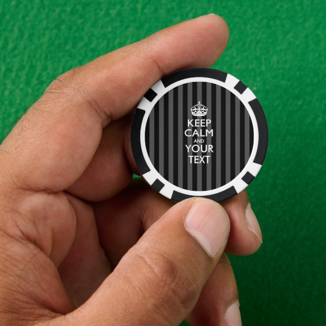 Personalized KEEP CALM AND Your Text Poker Chips (Hand)