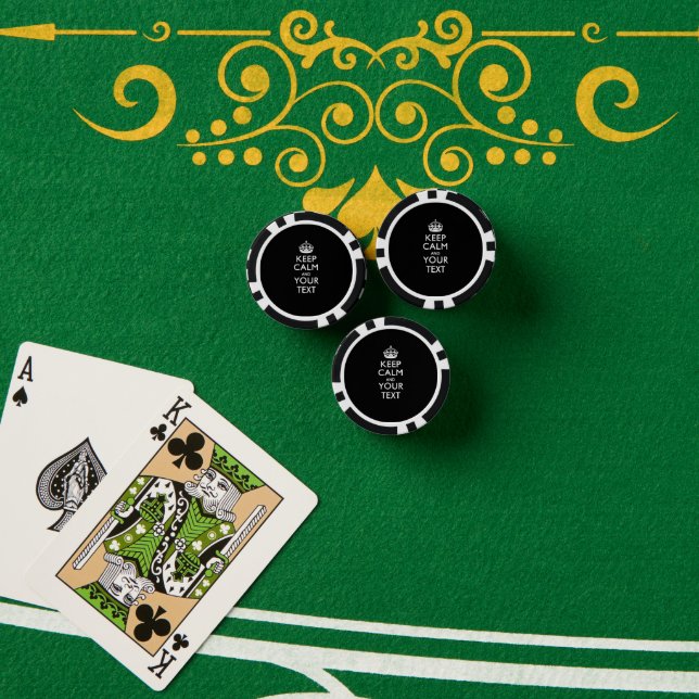 Personalized KEEP CALM AND Your Text Poker Chips (Poker Table (Stack))