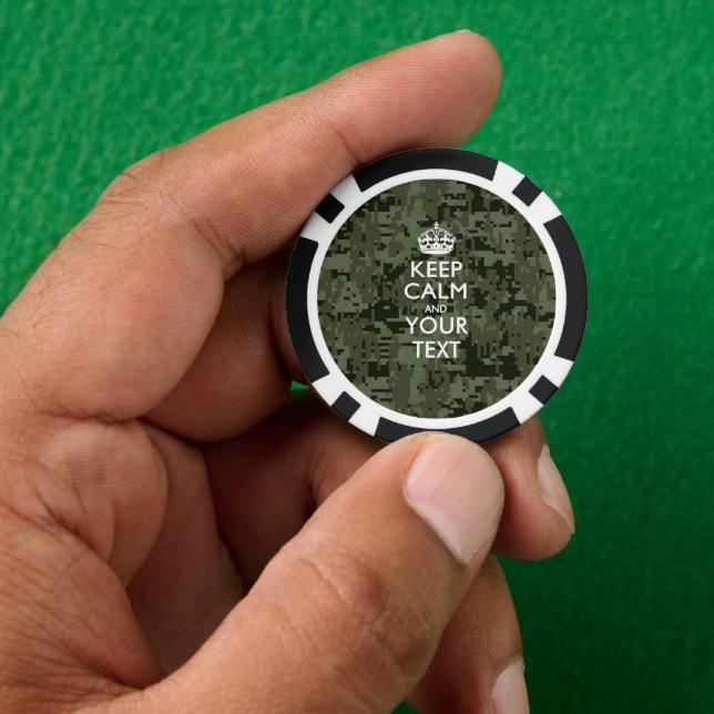 Personalized KEEP CALM AND Your Text Poker Chips (Hand)