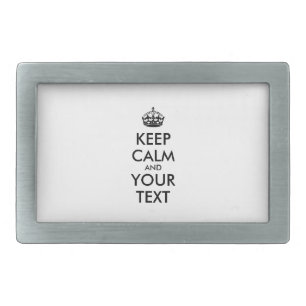 Personalized KEEP CALM and YOUR TEXT Rectangular Belt Buckle