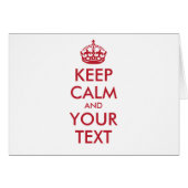 Personalized KEEP CALM and YOUR TEXT red words (Front Horizontal)