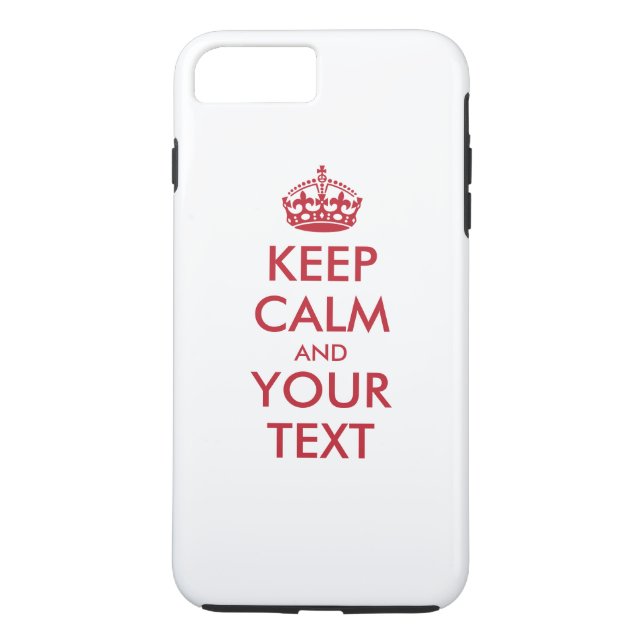 Personalized KEEP CALM and YOUR TEXT - red words Case-Mate iPhone Case (Back)