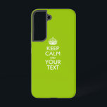 Personalized KEEP CALM AND Your Text Samsung Galaxy S22 Case<br><div class="desc">Have your Keep Calm saying on this custom phone case gift. Easily personalize it with your text.</div>
