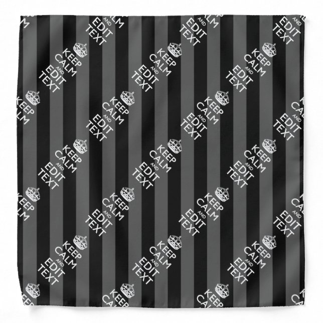 Personalized KEEP CALM AND Your Text Stripes Bandana (Front)