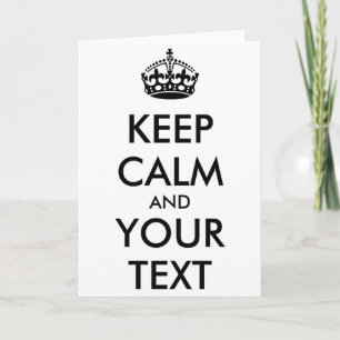 Personalized Keep Calm And Your Text T Shirt  Card