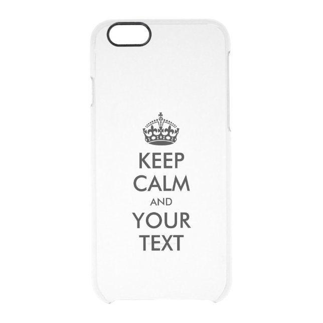 Personalized KEEP CALM and YOUR TEXT Uncommon iPhone Case (Back)