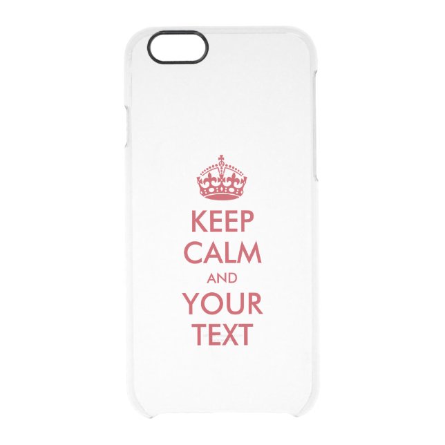 Personalized KEEP CALM and YOUR TEXT Uncommon iPhone Case (Back)