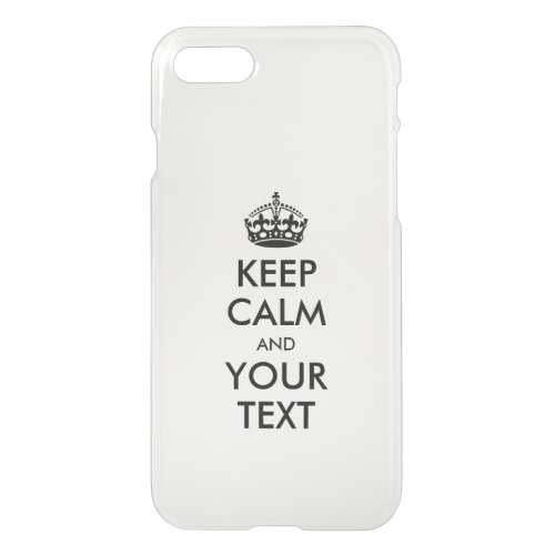 Personalized KEEP CALM and YOUR TEXT iPhone SE87 Case