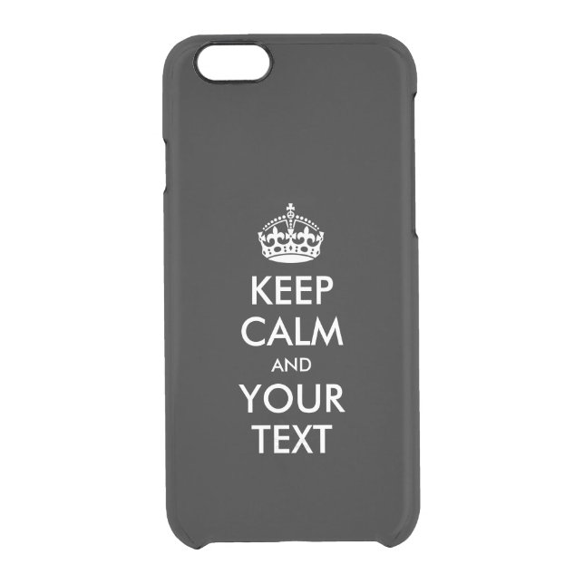 Personalized KEEP CALM and YOUR TEXT Uncommon iPhone Case (Back)