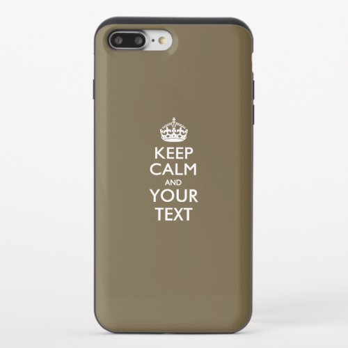 Personalized KEEP CALM AND Your Text iPhone 87 Plus Slider Case