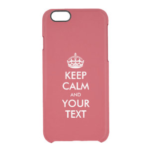 Personalized KEEP CALM and YOUR TEXT Clear iPhone 6/6S Case