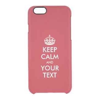 Personalized KEEP CALM and YOUR TEXT Clear iPhone 6/6S Case