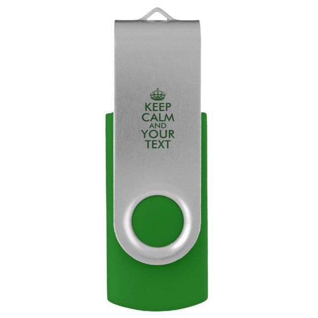 Personalized KEEP CALM and YOUR TEXT USB Flash Drive (Front Vertical)