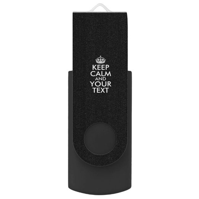 Personalized KEEP CALM and YOUR TEXT USB Flash Drive (Front Vertical)