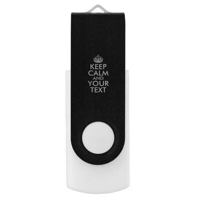 Personalized KEEP CALM and YOUR TEXT USB Flash Drive (Front Vertical)