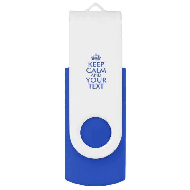Personalized KEEP CALM and YOUR TEXT USB Flash Drive (Front Vertical)