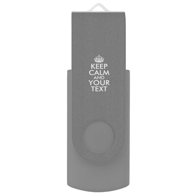 Personalized KEEP CALM and YOUR TEXT USB Flash Drive (Front Vertical)
