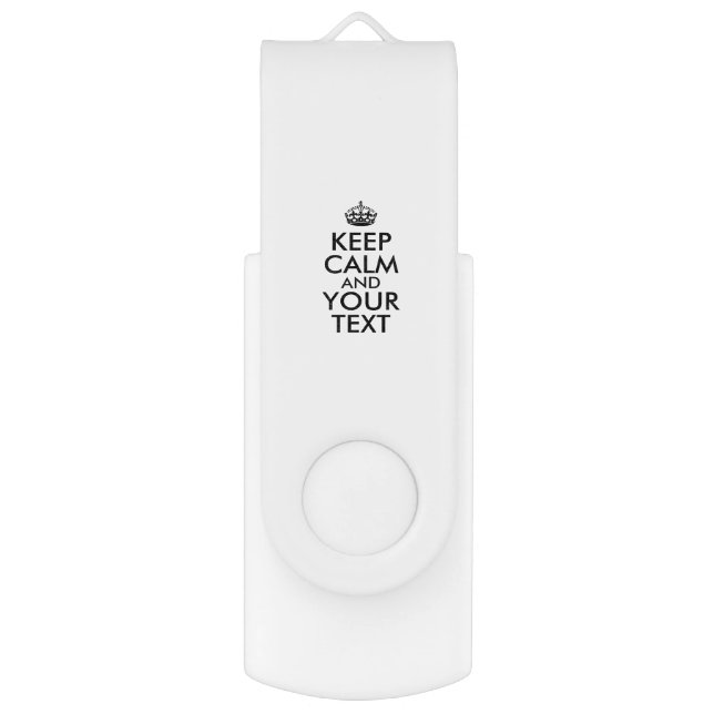 Personalized KEEP CALM and YOUR TEXT USB Flash Drive (Front Vertical)