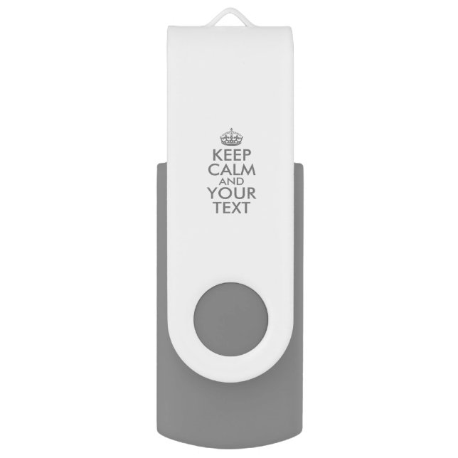 Personalized KEEP CALM and YOUR TEXT USB Flash Drive (Front Vertical)