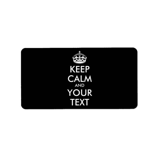 Personalized KEEP CALM and YOUR TEXT - white Label (Front)