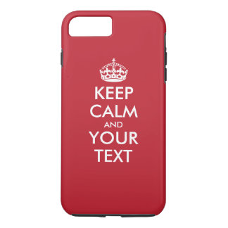 Personalized KEEP CALM and YOUR TEXT - white words iPhone 8 Plus/7 Plus Case
