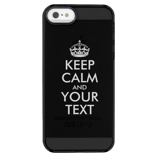 Personalized KEEP CALM and YOUR TEXT - white words Uncommon iPhone Case (Back)
