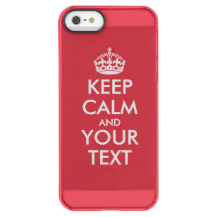 Personalized KEEP CALM and YOUR TEXT - white words Permafrost iPhone SE/5/5s Case