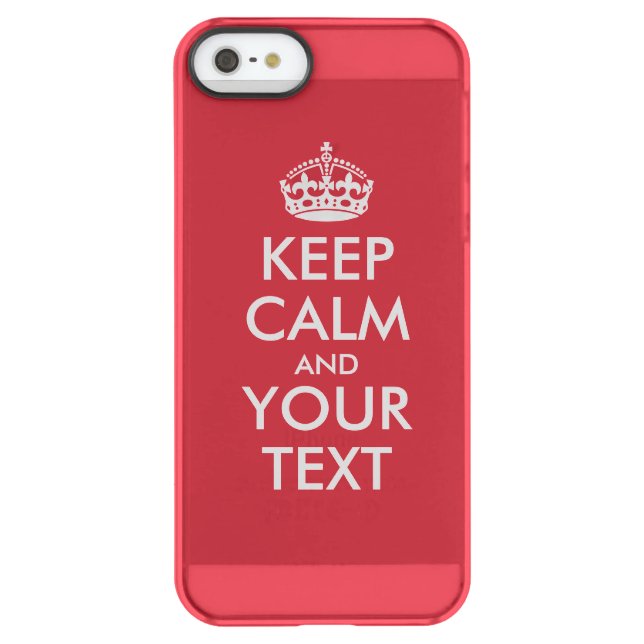 Personalized KEEP CALM and YOUR TEXT - white words Uncommon iPhone Case (Back)