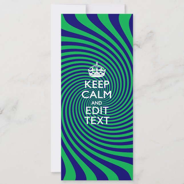 Personalized Keep Calm Blue and Green with a Twist (Front)