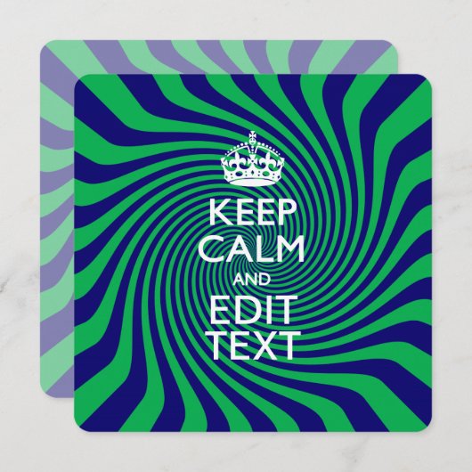 Personalized Keep Calm Blue and Green with a Twist (Front/Back)