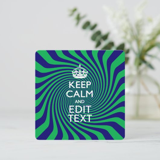 Personalized Keep Calm Blue and Green with a Twist (Standing Front)