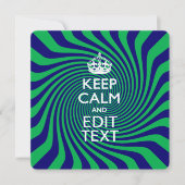 Personalized Keep Calm Blue and Green with a Twist (Front)