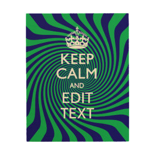 Personalized Keep Calm Blue and Green with a Twist Wood Wall Decor
