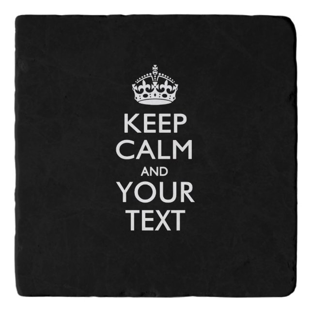 Personalized KEEP CALM Change Background Color Trivet (Front)