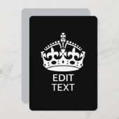 Personalized KEEP CALM CROWN Edit Text (Front/Back)