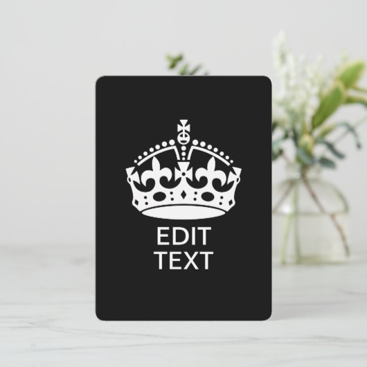 Personalized KEEP CALM CROWN Edit Text (Standing Front)