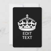 Personalized KEEP CALM CROWN Edit Text (Front)