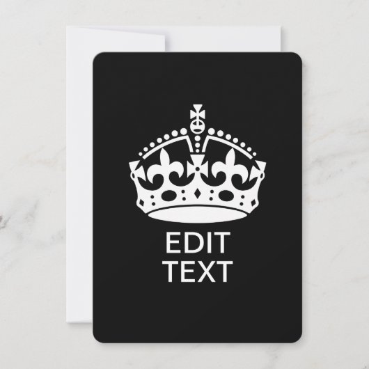 Personalized KEEP CALM CROWN Edit Text (Front)