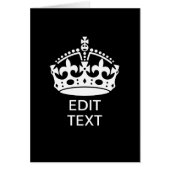Personalized KEEP CALM CROWN Edit Text Cards (Front)