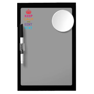 Personalized KEEP CALM Have Your Text Multicolored Dry Erase Board With Mirror