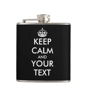Personalized Keep Calm small gift flask for men