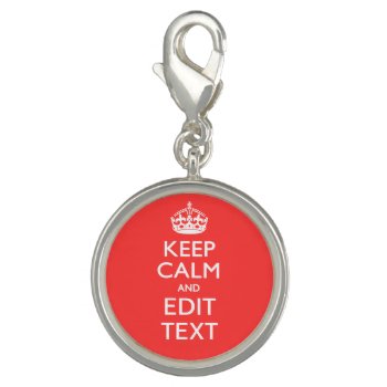 Personalized Keep Calm Your Text In Coral Charm by MustacheShoppe at Zazzle
