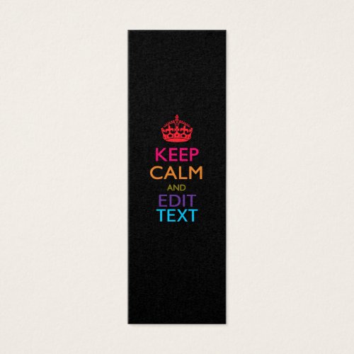 Personalized KEEP CALM AND Edit Text Multicolor Business Card Template