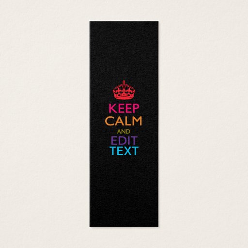 Customizable Personalized KEEP CALM AND Edit Text Multicolor Business Card Template