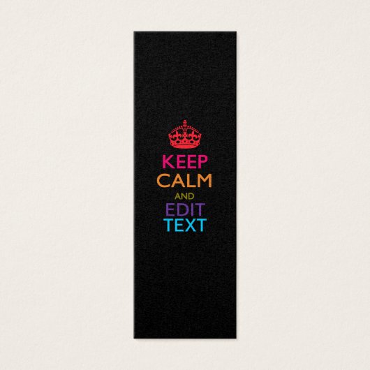 Personalized KEEP CALM Your Text Multicolored (Front)