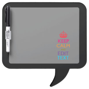 Personalized KEEP CALM Your Text Multicolored Dry-Erase Board