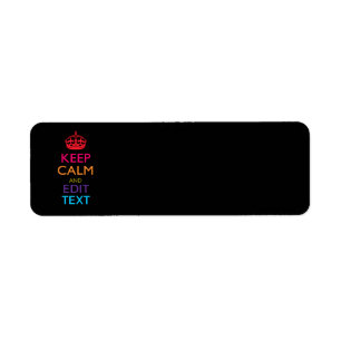 Personalized KEEP CALM Your Text Multicolored Label