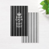 Personalized KEEP CALM Your Text on Black Stripes (Desk)