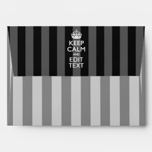 Personalized KEEP CALM Your Text on Black Stripes Envelope